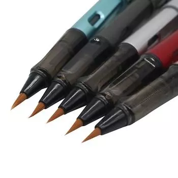 Кисть Перьевая ручка Чернильный мешок Кисть для письма Цвет Фонтанный стиль Ласка для волос Каллиграфия Маленькая обычная ручка-кисть для письма серебряный