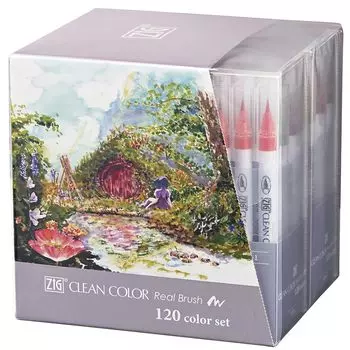 Кисть-ручка Kuretake Color Pen ZIG Clean Color Real Brush 120 цветов RB-6000AT/120V