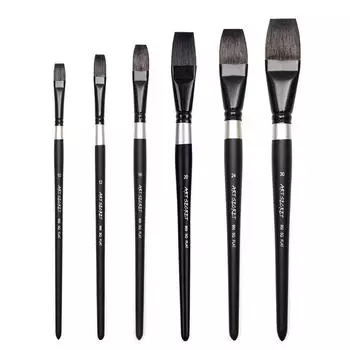 Кисть с плоской головкой из беличьего волоса Художественные кисти для рисования Художественные принадлежности для акварели Гуашь Акриловая живопись 3pcs-#10#16#24