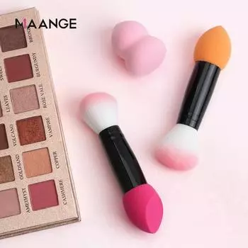 Кисть - спонж для макияжа 2 в 1