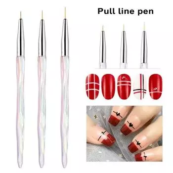 Кисти для дизайна ногтей, 3 шт., создают нежные узоры, управляют деталями ногтей, многофункциональные кисти для маникюра широкого применения