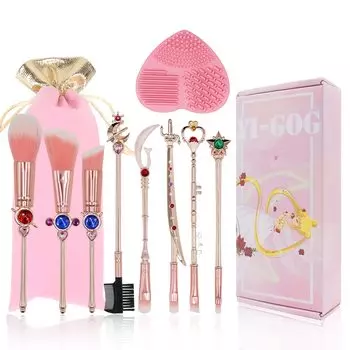 Кисти для макияжа 9 шт. Кисти для макияжа Sailor Moon Eye Brush Set Sailor Moon Cosmetic Brush Набор кистей для макияжа Популярный красивый макияж для девушек Sailor Moon