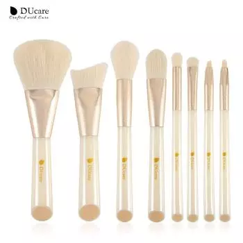 Кисти для макияжа DUcare, 8 шт., набор белых кистей, натуральный порошок из козьего волоса, тени для век, растушевка ресниц, бровей, макияж, косметические кисти для красоты 8Pcs Makeup Brush белый