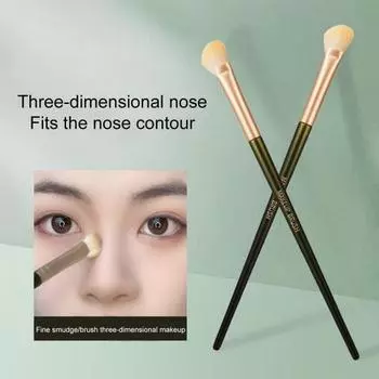 Кисти для макияжа Серповидной формы Эргономичный скос Мягкая щетина Размазывание макияжа Легкий деревянный чёрный