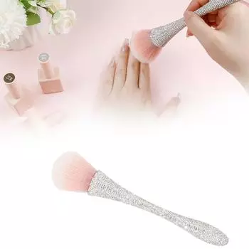 Кисти для ногтей с белой блестящей ручкой из страз для снятия пудры с ногтей кисти для косметики White