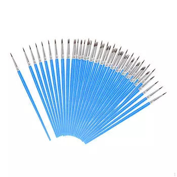 Кисти для рисования деталей, 100 штук, тонкие акриловые кисти для акварельного дизайна ногтей Flat Tip