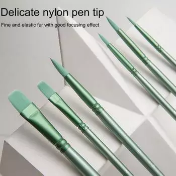 Кисти для рисования Yousheng 4/6 шт., нейлоновые головки, кисти для акварели, набор для рисования акриловыми красками, гуашью, маслом, для детей и взрослых 4 циан