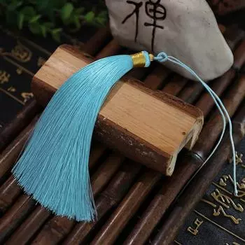 Кисточка 13 см с двойным шнурком, кисточка с золотой нитью, полиэстеровые кисточки-ушки, кисточка-подвеска для веера, аксессуары-кисточки, кисточка небесно-голубой