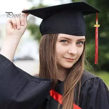 Кисточка для выпускного с подвеской 2025 года, в наличии разные цвета, стиль цветных блоков, длина 40 см, кисточка для рожка на выпускной для школьного сезона 40cm белый/красный