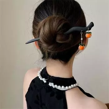 Кисточка из черного дерева, палочка для волос в стиле ретро, женская кисточка в китайском стиле, элегантные палочки для волос для девочек, древний стиль, украшение для волос, кастрюля, аксессуары для волос, головной убор