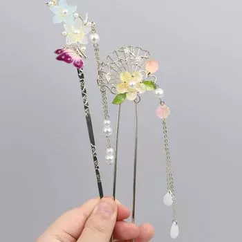 Кисточка китайский стиль палочка для волос U-образная вилка для волос головные уборы палочка для волос ханьфу исполнить C