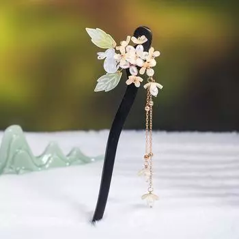 Кисточка Кролик Древний Стиль Шпилька Для Волос Китайский Стиль Головной Убор Деревянная Шпилька Для Волос Ханьфу Палочки Для Волос