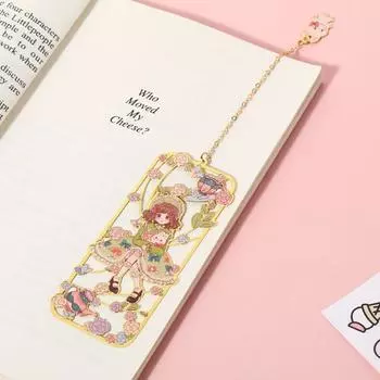 Кисточка Мультяшная латунная закладка в китайском стиле Китайский стиль Знак пагинации Мультяшная книжная скрепка Студент A