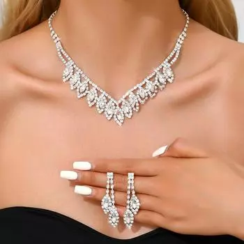 кисточка супер вспышка геометрическое ожерелье серьги комплект легкий роскошный холодный ветер ключичная цепочка темперамент свадебный комплект