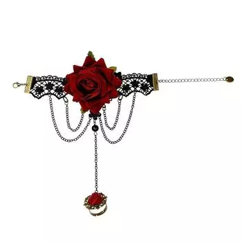 Кисточки Черное кружевное браслет и кольцо Кружевное кольцо Горячая распродажа Ремешок на запястье Вечеринка