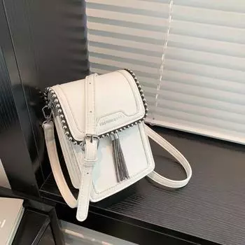 Кисточки из бисера, модная мини-сумка для мобильного телефона, женская сумка, новая тенденция 2024 года, повседневная и простая сумка через плечо на одно плечо для внешней торговли