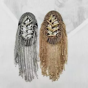 Кисточки на плечо, эполет, кисточки из бисера, цепочка со стразами, аксессуары для одежды «сделай сам», мужские и женские плечевые доски серебряный