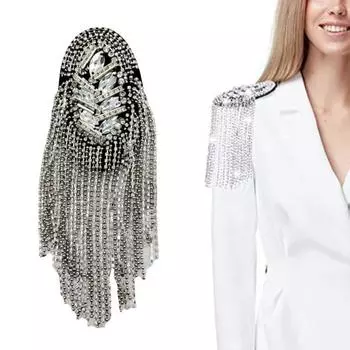 Кисточки на плечо, эполет, кисточки из бисера, цепочка со стразами, аксессуары для одежды «сделай сам», мужские и женские плечевые доски серебряный