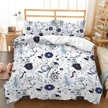 Kit Crushed Flowers Plants 3D Digital Printing Three-Piece Set Four-Piece Set Two-Piece Set 135 * 200 (two-piece set) 90g