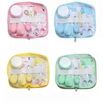 Kit De Pano Para Cuidados Com As Unhas Bebes Crianas Aspiradores Nasais Conjunto De Desenhos Animados Limpeza De Banho Pacote De C- rosa 6 peas