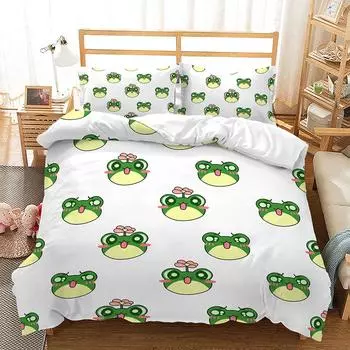 Kit Frog 3D Digital Printing Three-Piece Set Four-Piece Set Two-Piece Set 135 * 200 (two-piece set) 90g