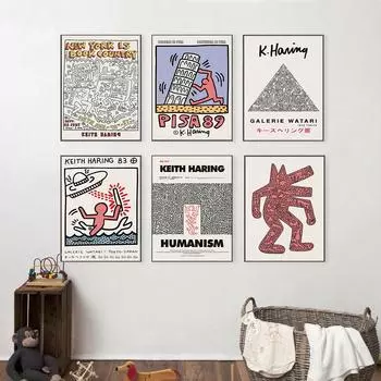 Кит художественная выставка плакат Пиза сердце абстрактный принт Нью-Йорк Винтаж поп холст живопись галерея настенные панно домашний декор 21*30cm