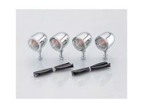 KITACO Bread Mini Turn Signal Kit JAZZ Chrome/Clear 830-0900141B
