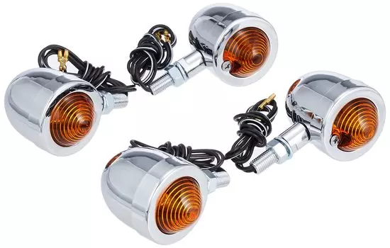 KITACO Bread Mini Turn Signal Kit Magna 50 Chrome/Orange 830-0900120B