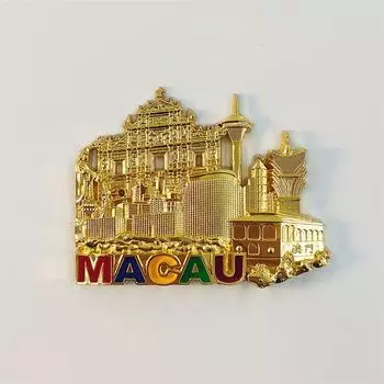 Китай Макао Металл 3D Стереоскопический Туризм сувениры достопримечательности здания украшение домашняя коллекция магниты на холодильник