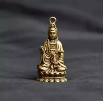 Китайская чистая латунь Куаньинь Гуаньинь Бодхисаттва Будда Изысканные маленькие статуи