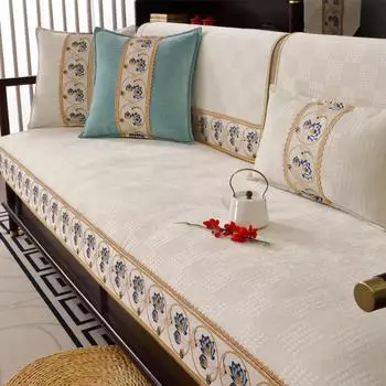 Китайская диванная подушка Four Seasons, универсальный диван из синели, чехол для дивана, ткань 70*70