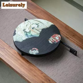 Китайская Дуньхуанская сухая пузырьковая тарелка из цельного дерева, стол для сухого заваривания чая, поднос для домашнего чайника, чайный столик для гостиной, чайный сервиз кунг-фу