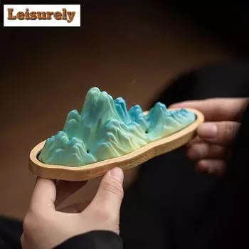 Китайская голубовато-зеленая линия курильница для благовоний горная печь сандаловое дерево арома курильница держатель для гостиной домашнее украшение