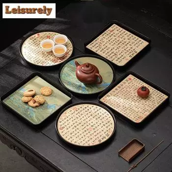 Китайская каллиграфия, впитывающая воду, быстросохнущая, небольшой поднос для чая, горшок для сухого заваривания, чайная доска, аксессуары для чайного сервиза в стиле кунг-фу