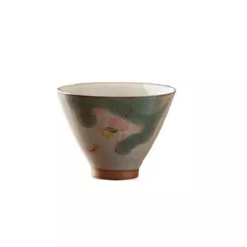 Китайская керамическая чайная чашка печи Гэ с графикой лотоса, винтажная чашка для дегустации чая Кунг-фу, подарок 01