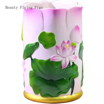 Китайская керамическая вставная трубка для благовоний в форме лотоса для буддийских ваз и буддийской утвари, домашний декор, настольная ваза, фэн-шуй