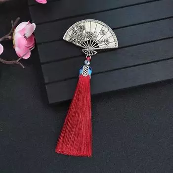Китайская классическая эмалевая брошь с бахромой женская чонсам прижимная планка подвеска корсаж ретро булавка-веер универсальные аксессуары