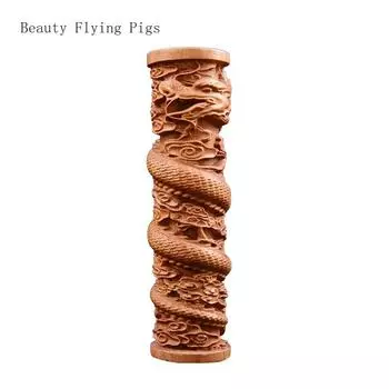 Китайская классическая резьба по дереву и украшение в виде дракона, ремесла для гостиной и дома, скульптура статуи дракона, современное искусство