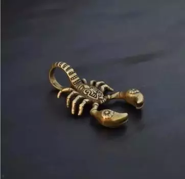 Китайская коллекция, архаичный латунный брелок в виде скорпиона, маленькая СТАТУЯ