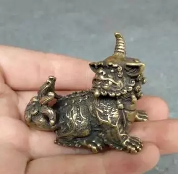 Китайская маленькая статуя из чистой латуни «Храбрые войска»