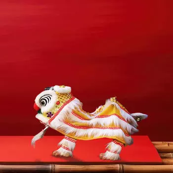 Китайская марионетка Лев игрушка, креативная, прочная, ручная работа, кукольный танец на струнах, весенний фестиваль Yellow White