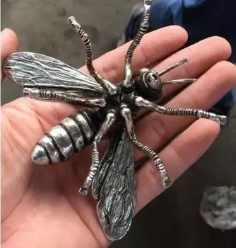 Китайская нежная ручная скульптура Мяо серебряная статуя медоносной пчелы Пчелы