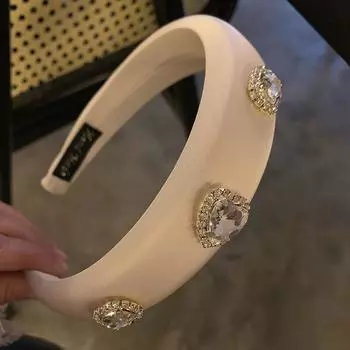 Китайская однотонная атласная женская повязка на голову для женщин Классическая утолщенная шелковая атласная губка Взрослая повязка для волос Инструмент для поднятия волос