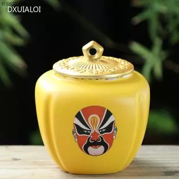 Китайская Пекинская опера косметика для лица керамическая банка герметичная банка для домашнего кофейного столика Чайная Экономия Коробка домашний чайный сервиз коробка для чая
