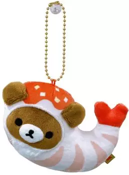 Китайская подвесная мягкая игрушка Rilakkuma в виде креветки и перца чили, высота мягкой игрушки 70 мм MO87801 [San-X] Девиз! Ряд! (Чиройкогума) Прибл.
