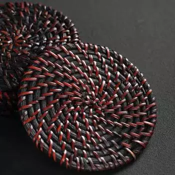 Китайская ручная работа, плетеная из ротанга, подставка под подставку под чайную чашку, подставка под чайник, подставка для хранения, детали для чайной церемонии кунг-фу