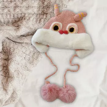 Китайская шапка теплый подарок милый мягкий катание на коньках катание на лыжах животные головной убор для детей 68 лет девочки розовый