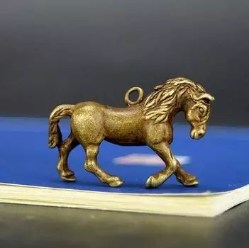 Китайская старая коллекция ручной работы бронзовая статуя лошади Зодиака