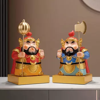 Китайская статуэтка бога двери, настольная фигурка, декоративная настольная скульптура, украшение стола для кухни