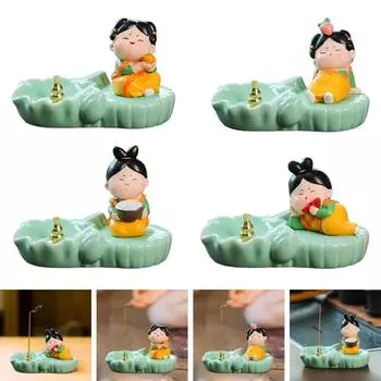 Китайская статуэтка девушки Тан, настольная подставка для благовоний, палочек, спиральная курильница для офиса, камина, шкафа, фермерского дома